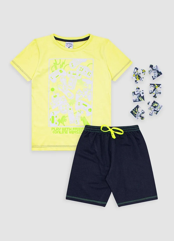 Turminha - Conjunto Infantil Meia Malha Verde