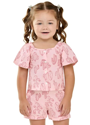 Elian - Conjunto Infantil Menina Cactos Rosa - ELIAN