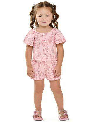 Elian - Conjunto Infantil Menina Cactos Rosa - ELIAN