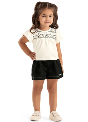 Colorittá - Conjunto Infantil Menina Curto Bege - COLORITTÁ