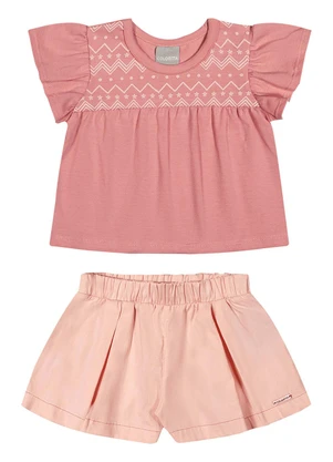 Colorittá - Conjunto Infantil Menina Curto Rosa - COLORITTÁ