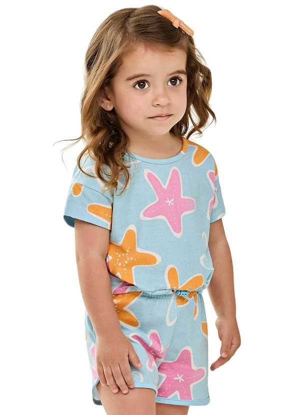 Elian - Conjunto Infantil Menina Estrela-Do-Mar Azul