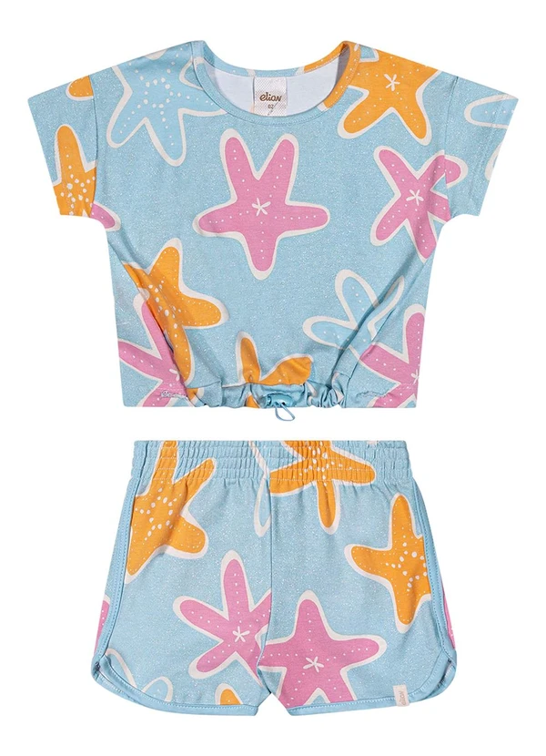 Elian - Conjunto Infantil Menina Estrela-Do-Mar Azul 3
