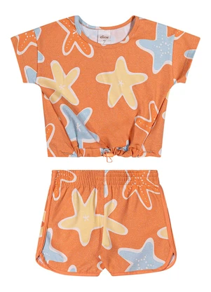 Elian - Conjunto Infantil Menina Estrela-Do-Mar Laranja - ELIAN
