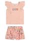 Elian - Conjunto Infantil Menina Floral Babados Rosa - variação: Rosa