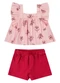Colorittá - Conjunto Infantil Menina Floral Babados Rosa - variação: Rosa