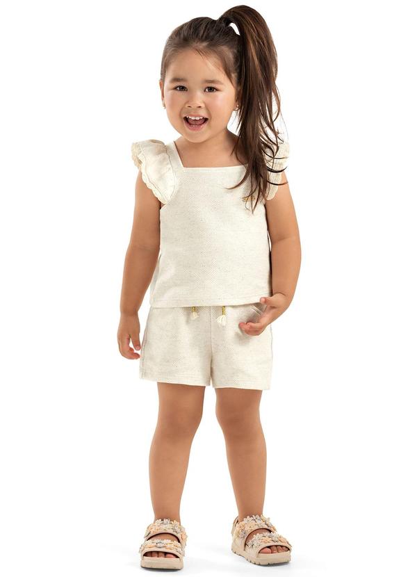 Colorittá - Conjunto Infantil Menina Linho Bege