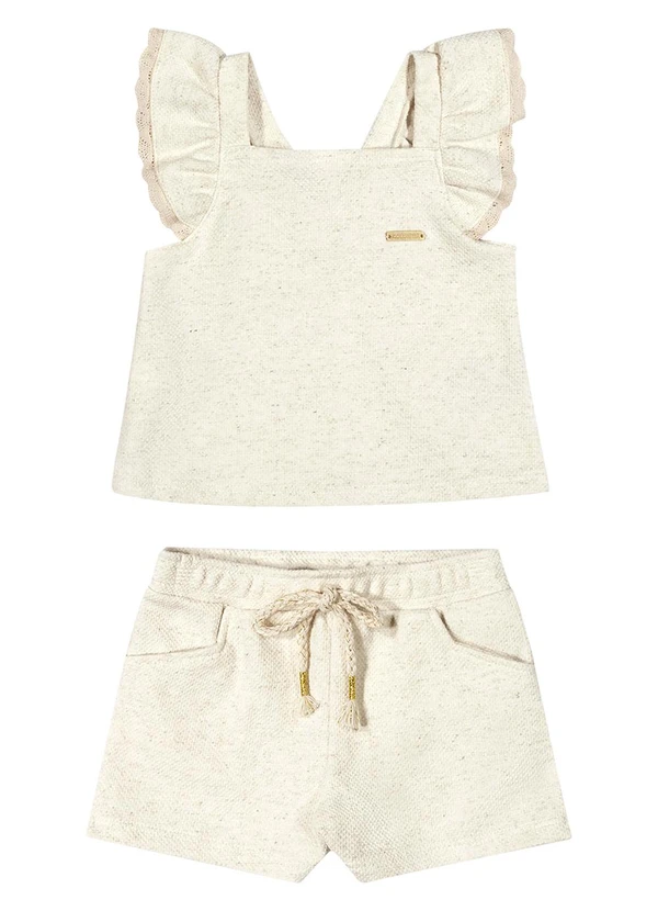 Colorittá - Conjunto Infantil Menina Linho Bege 3