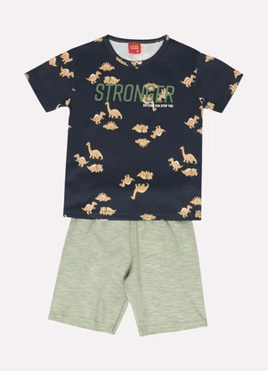 Kyly - Conjunto Infantil Menino Algodão Estampado Azul - KYLY