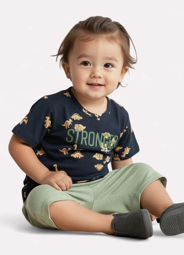 Kyly - Conjunto Infantil Menino Algodão Estampado Azul 2