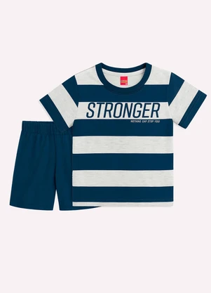 Kyly - Conjunto Infantil Menino Algodão Estampado Azul - KYLY