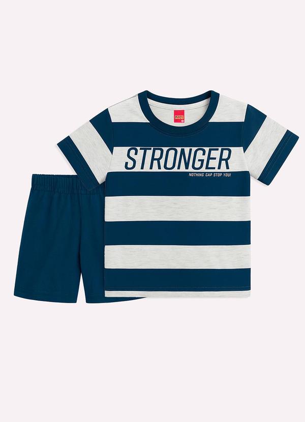 Kyly - Conjunto Infantil Menino Algodão Estampado Azul