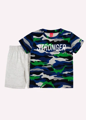 Kyly - Conjunto Infantil Menino Algodão Estampado Cinza - KYLY