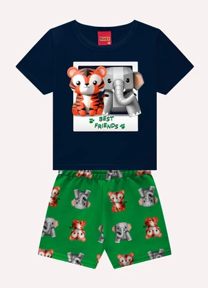 Kyly - Conjunto Infantil Menino Animais Azul Marinho - KYLY