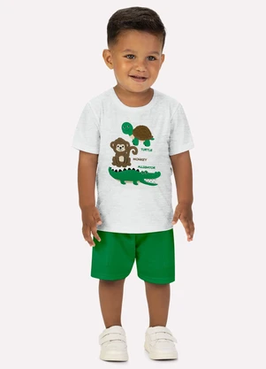 Kyly - Conjunto Infantil Menino Animaizinhos Cinza - KYLY
