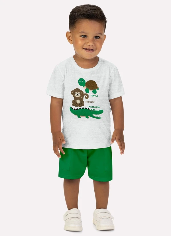 Kyly - Conjunto Infantil Menino Animaizinhos Cinza