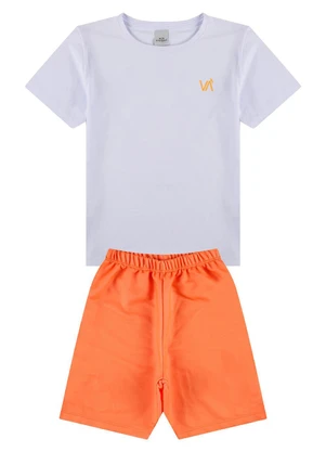 Vida Costeira - Conjunto Infantil Menino Aplique Laranja - VIDA COSTEIRA