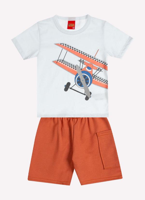 Kyly - Conjunto Infantil Menino Avião Branco