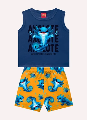 Kyly - Conjunto Infantil Menino Axolote Azul - KYLY
