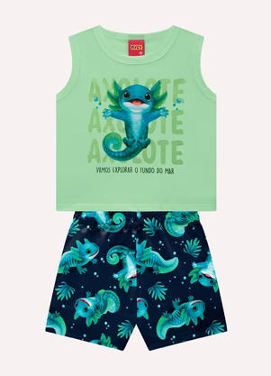 Kyly - Conjunto Infantil Menino Axolote Verde - KYLY