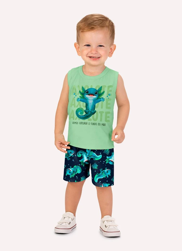 Kyly - Conjunto Infantil Menino Axolote Verde 1