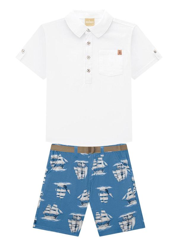 Milon - Conjunto Infantil Menino Barco Branco