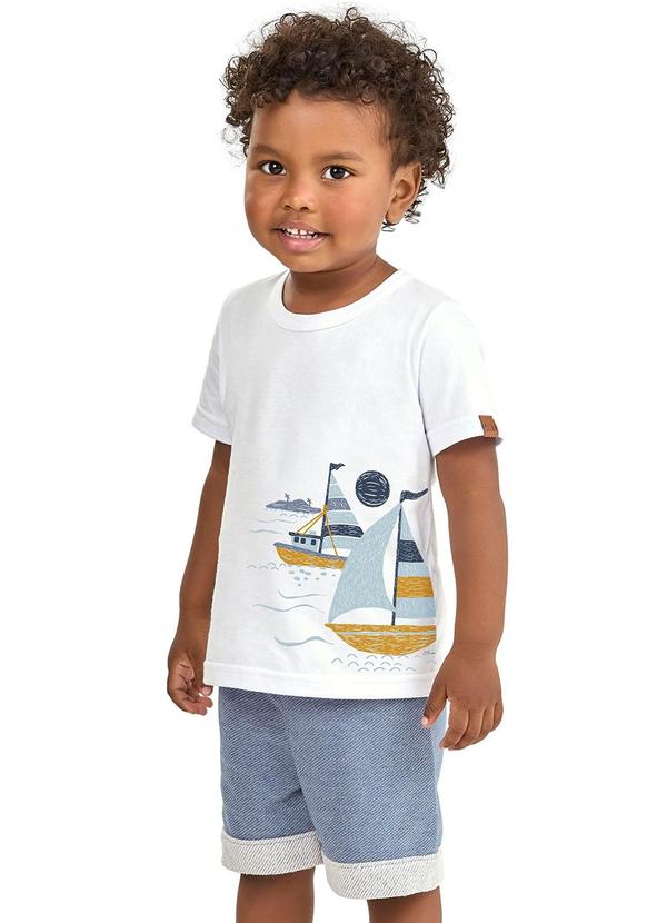 Elian - Conjunto Infantil Menino Barco Branco