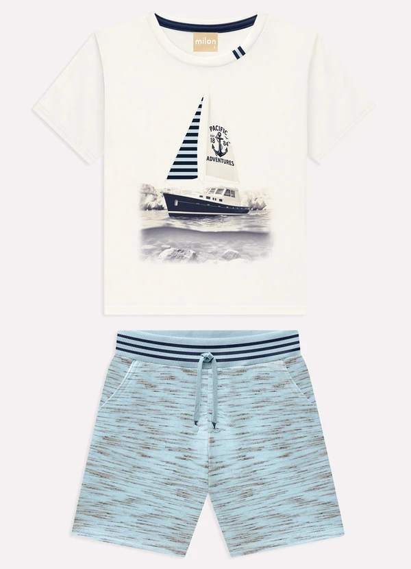 Milon - Conjunto Infantil Menino Barco Branco
