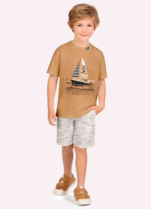 Milon - Conjunto Infantil Menino Barco Marrom