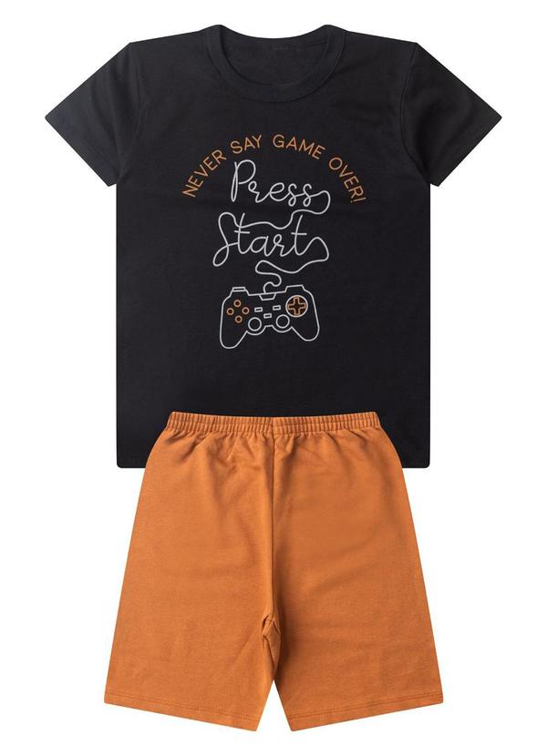 Select - Conjunto Infantil Menino Básico Curto Preto