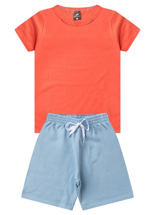 Rosa Azul - Conjunto Infantil Menino Básico Kangulu Laranja