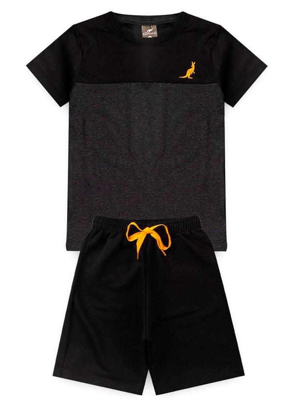 Rosa Azul - Conjunto Infantil Menino Básico Kangulu Preto