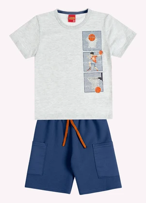Kyly - Conjunto Infantil Menino Basquete Cinza - KYLY
