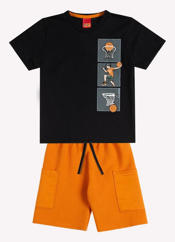 Kyly - Conjunto Infantil Menino Basquete Preto 2