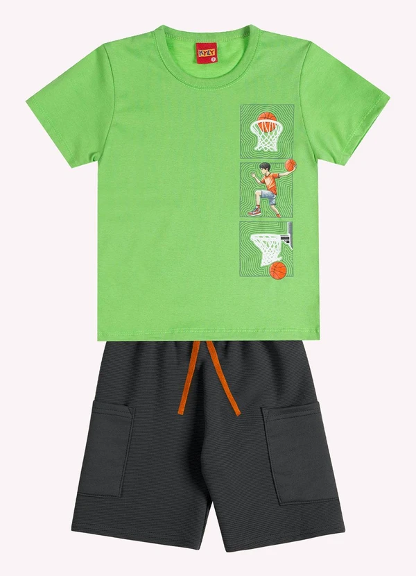 Kyly - Conjunto Infantil Menino Basquete Verde