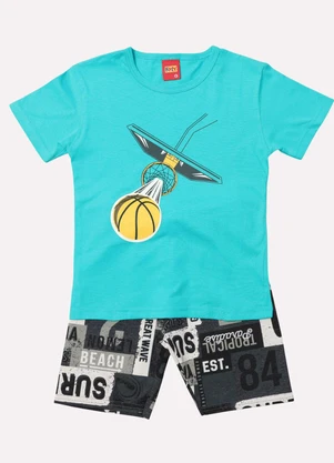 Kyly - Conjunto Infantil Menino Basquete Verde - KYLY