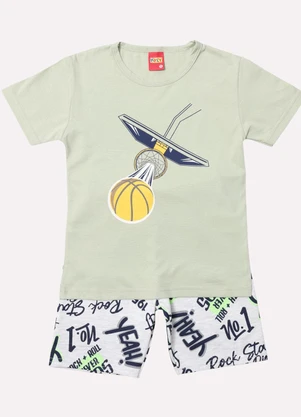 Kyly - Conjunto Infantil Menino Basquete Verde - KYLY