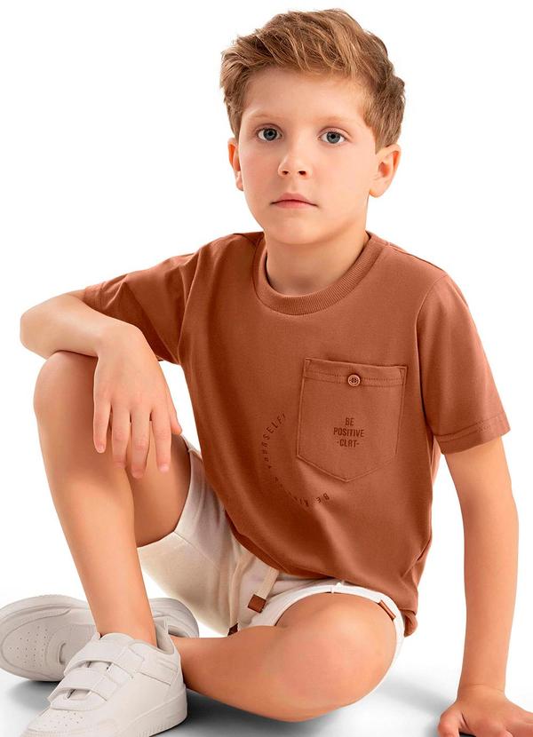 Colorittá - Conjunto Infantil Menino Bermuda Linho Marrom 2