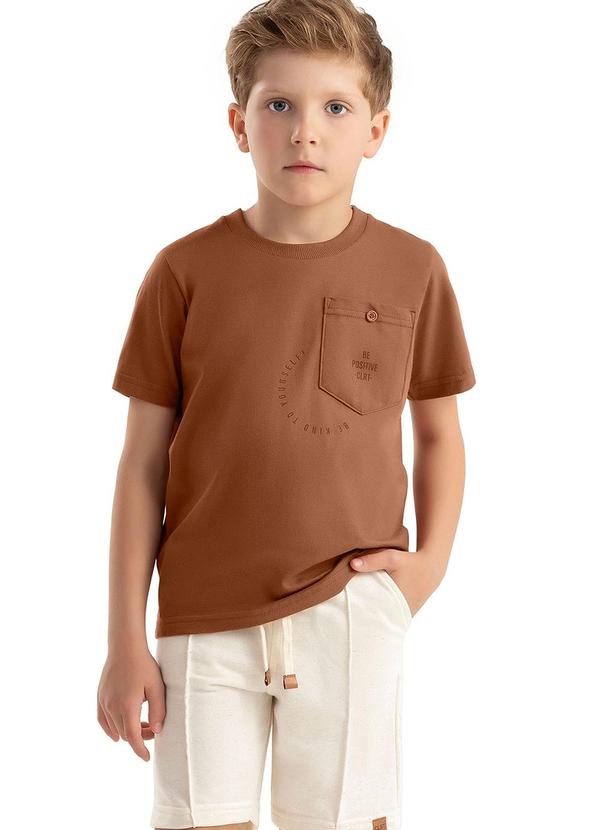 Colorittá - Conjunto Infantil Menino Bermuda Linho Marrom 3