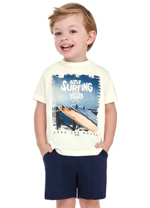 Elian - Conjunto Infantil Menino Best Surfing Bege - ELIAN