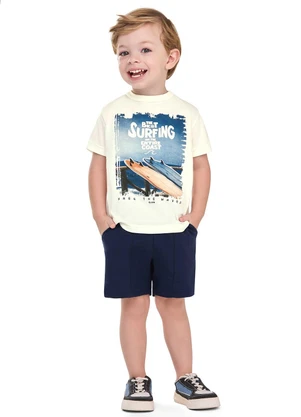 Elian - Conjunto Infantil Menino Best Surfing Bege - ELIAN