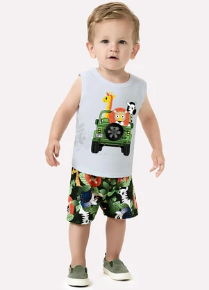 Kyly - Conjunto Infantil Menino Bichinhos Branco - KYLY