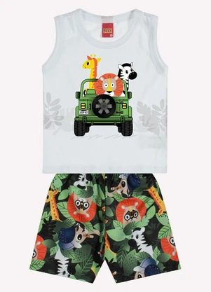 Kyly - Conjunto Infantil Menino Bichinhos Branco - KYLY