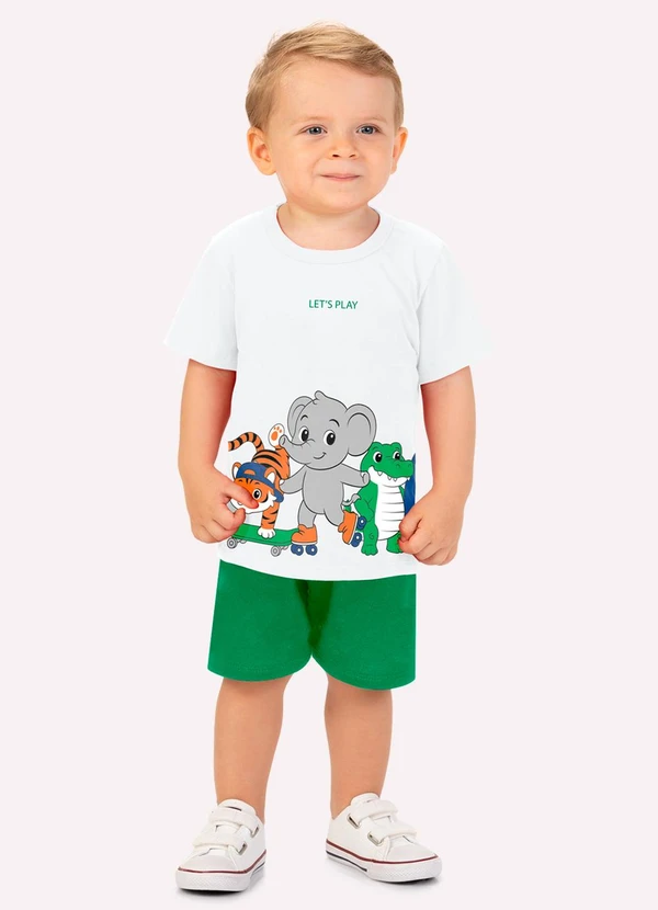 Kyly - Conjunto Infantil Menino Bichinhos Branco