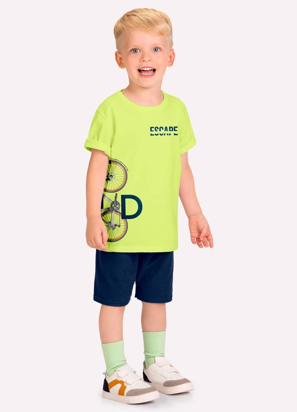 Kyly - Conjunto Infantil Menino Bicicleta Amarelo