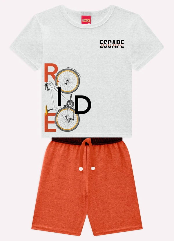 Kyly - Conjunto Infantil Menino Bicicleta Cinza