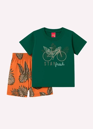 Kyly - Conjunto Infantil Menino Bicicleta Verde - KYLY