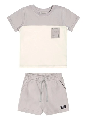 Colorittá - Conjunto Infantil Menino Bicolor Moletom Cinza - COLORITTÁ