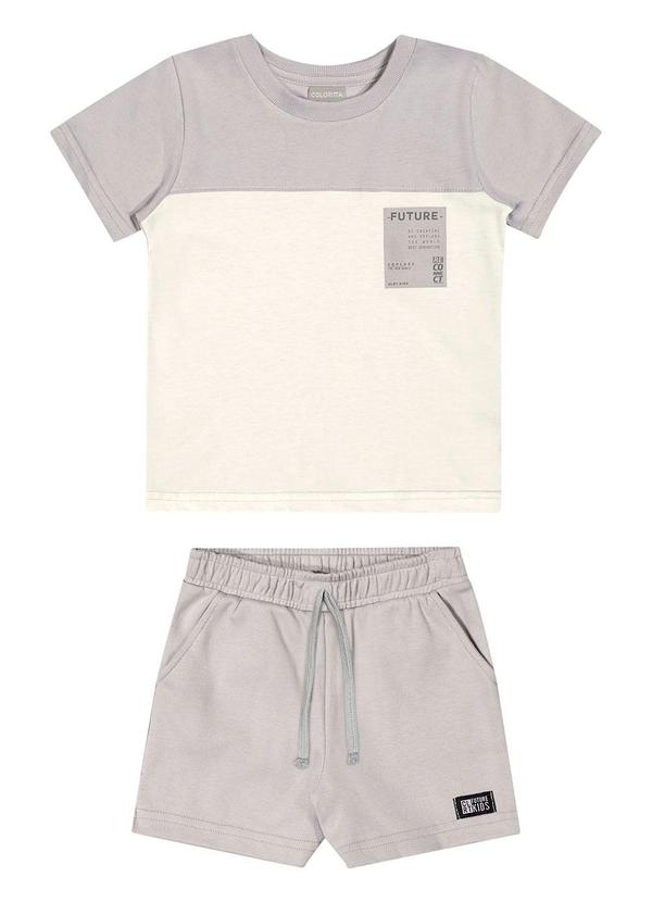 Colorittá - Conjunto Infantil Menino Bicolor Moletom Cinza