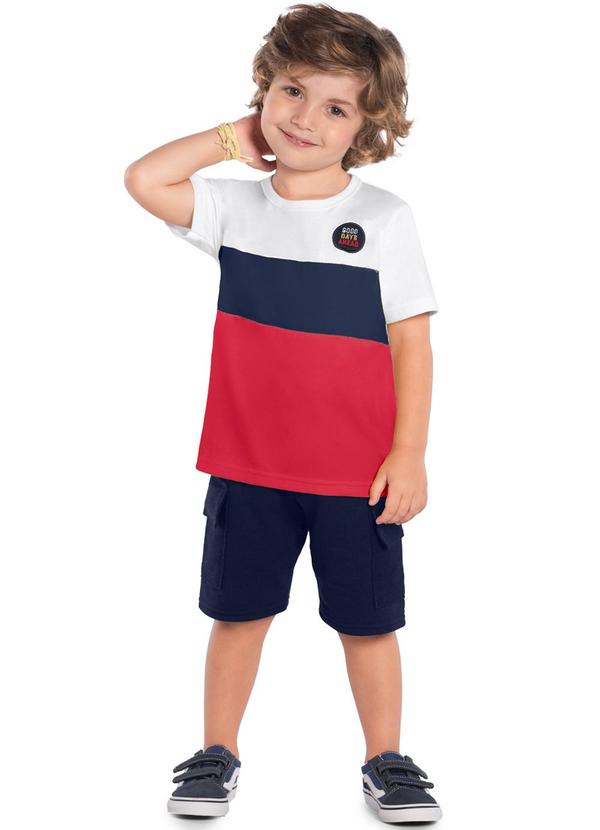 Kyly - Conjunto Infantil Menino Blocos de Cor Branco